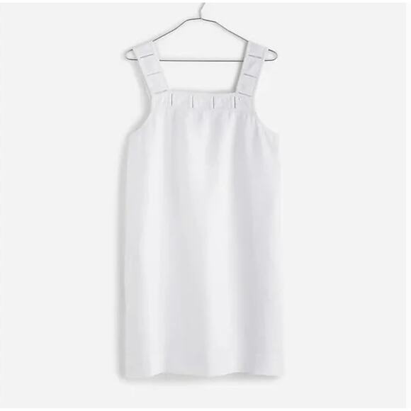 Madewell Georgia Embroidered Tank Dress 8 White NWT Linen Travel Resort Wedding - Picture 6 of 7